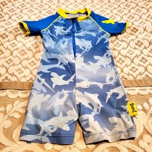 ⬇️ Banz 50+ SPF Sun protection suit with sharks